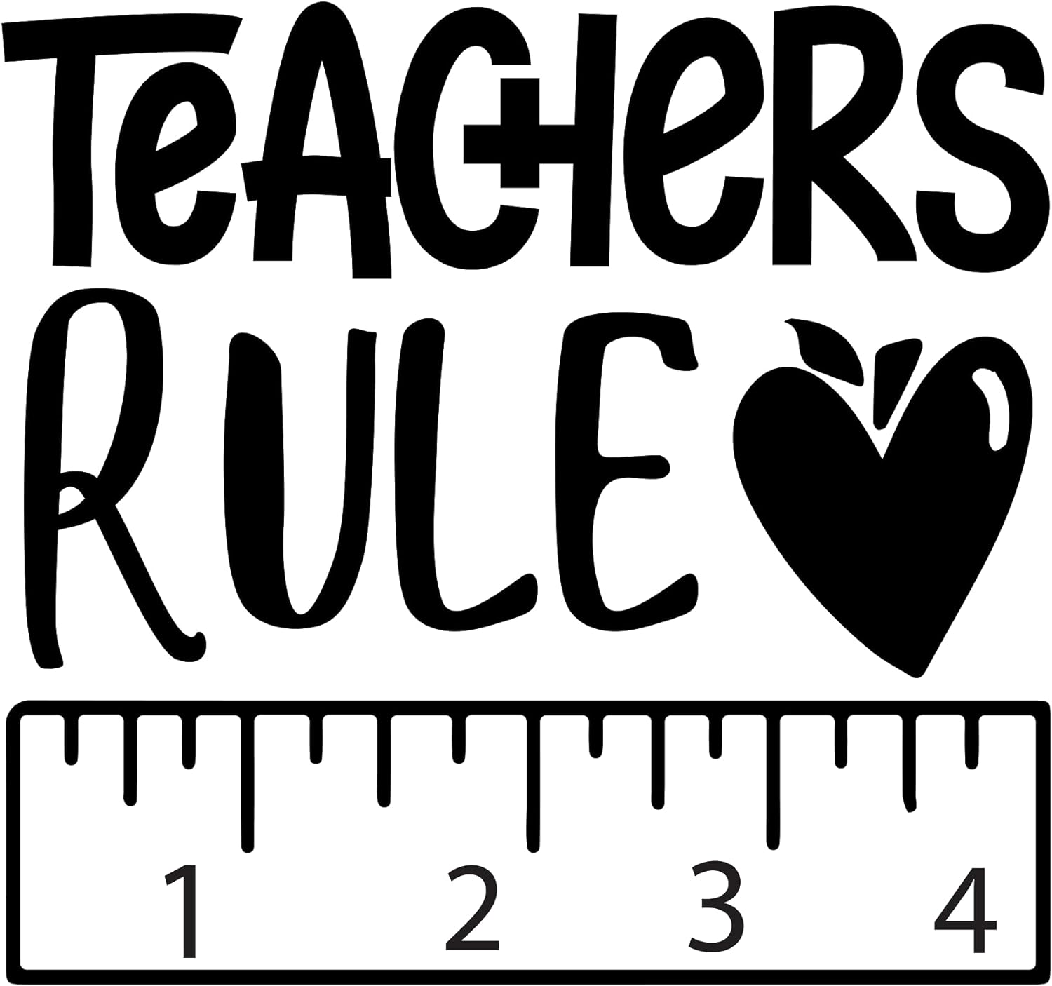 Inspirational Quote - "Teachers Rule Sticker" Motivational Sticker Vinyl Decal Motivation Stickers - 5" Vinyl Sticker Waterproof.