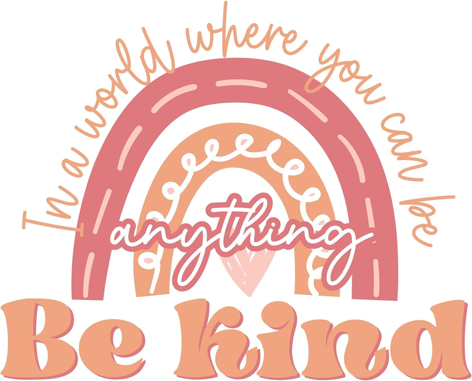 Inspirational Quote "In a World Where You Can Be Anything Be kind" Motivational Sticker Vinyl Decal Motivation Stickers- 5" Vinyl Sticker Waterproof