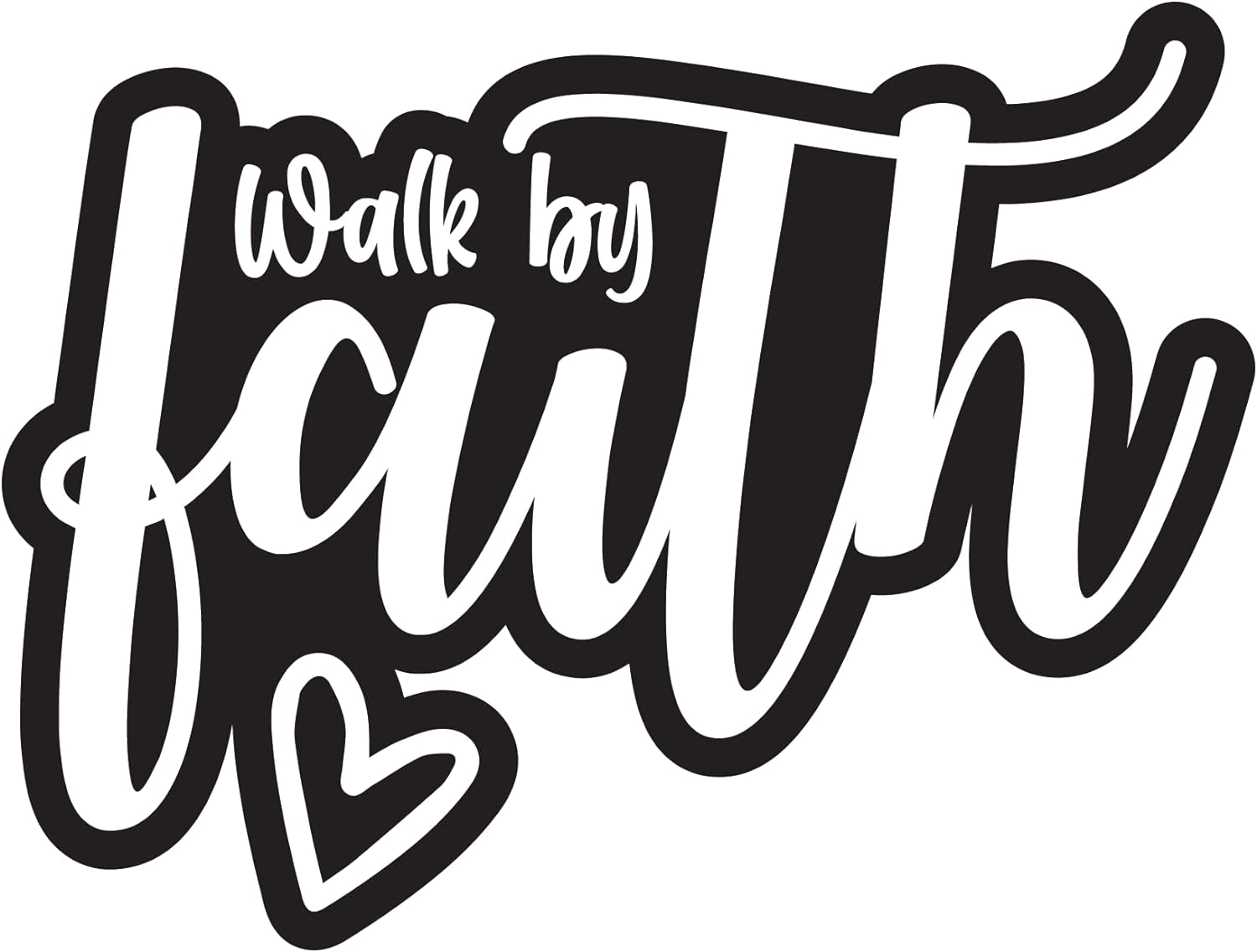 Inspirational Quote "Walk by Faith, Pretty Sticker Gift" Motivational Sticker Vinyl Decal Motivation Stickers- 5" Vinyl Sticker Waterproof