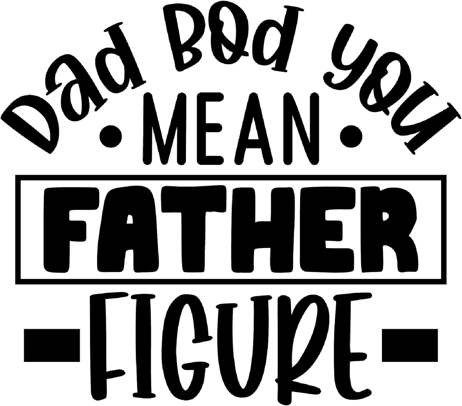 Inspirational Quote "dad BOD You Mean Father Figure" Motivational Sticker Vinyl Decal Motivation Stickers- 5" Vinyl Sticker Waterproof
