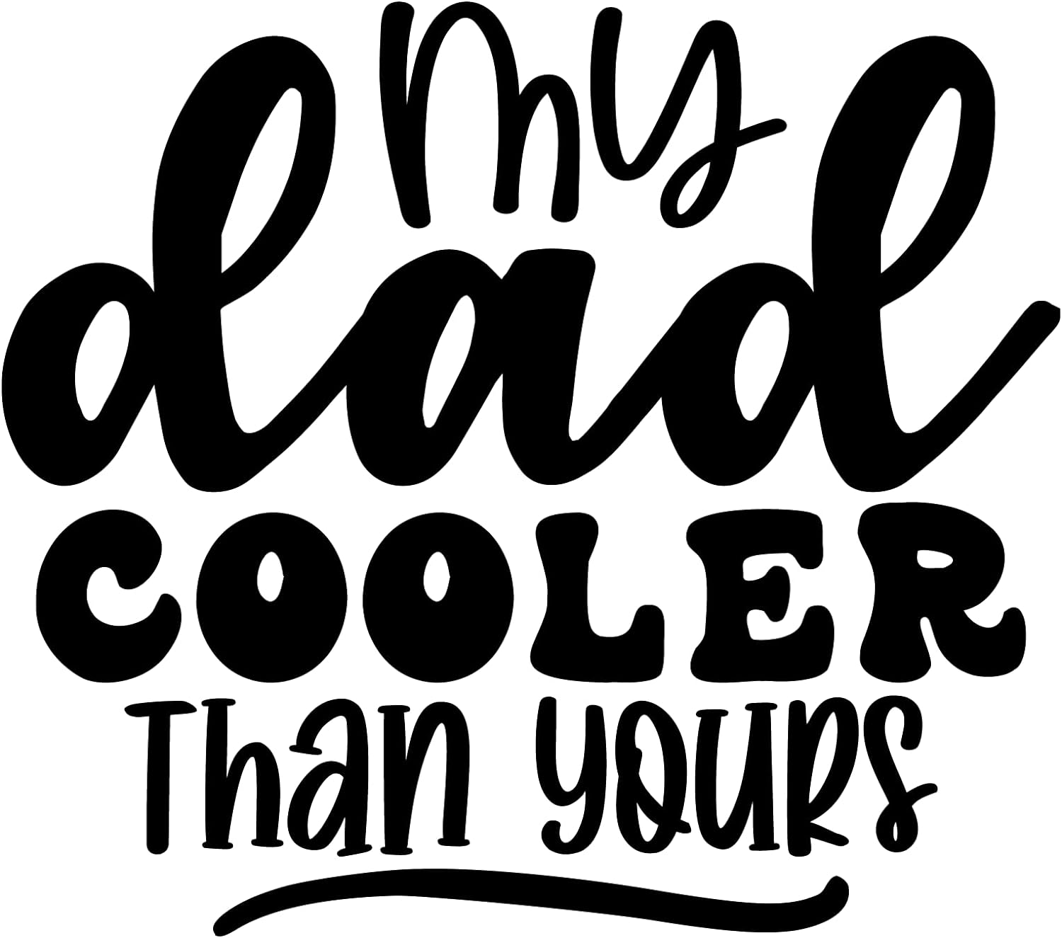 Inspirational Quote "My Dad Cooler Than Yours" Motivational Sticker Vinyl Decal Motivation Stickers- 5" Vinyl Sticker Waterproof