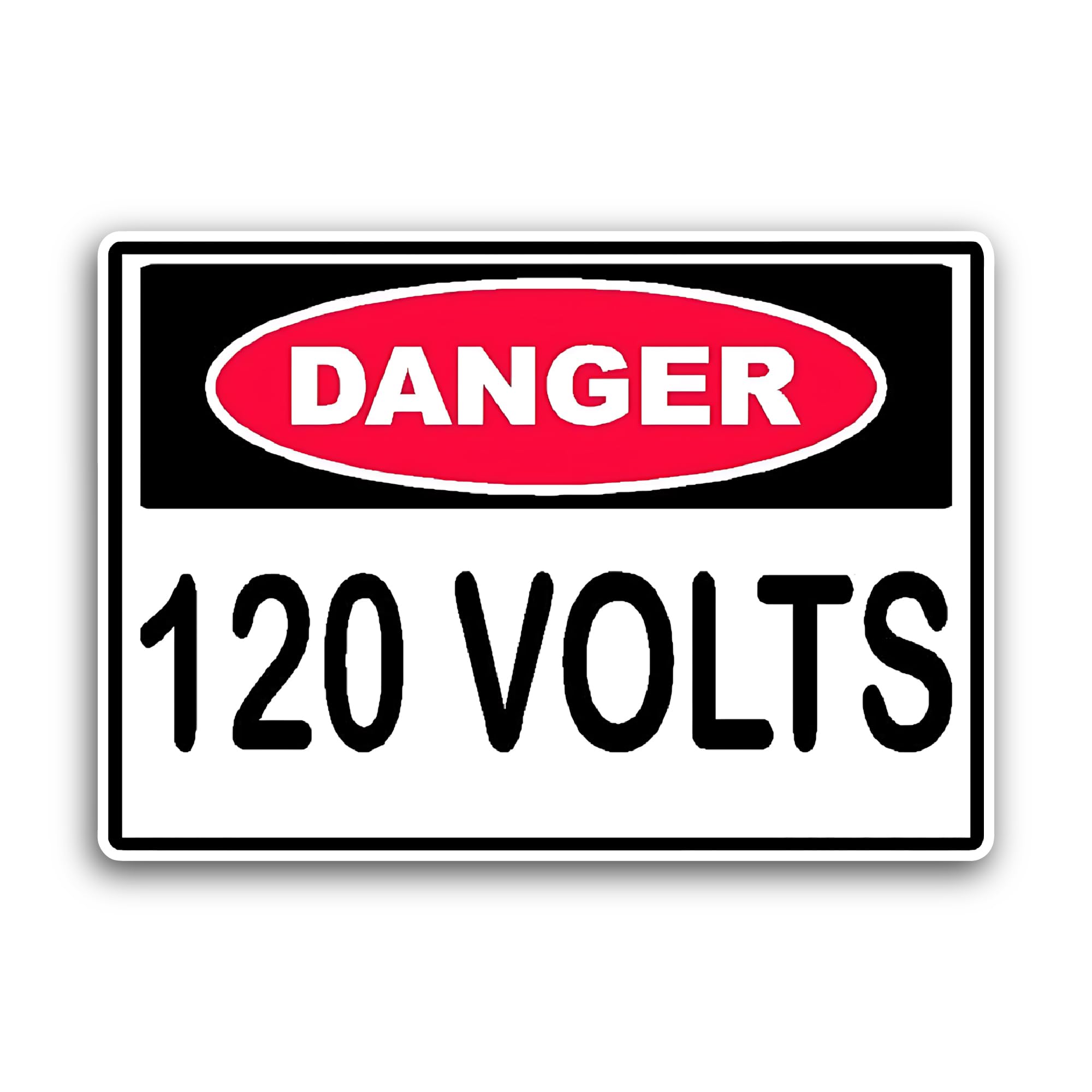 2 (Pieces) 3" and 5" Danger 120 Volts Sticker, Waterproof Vinyl Decals for Many Purpose Like Cars, T
