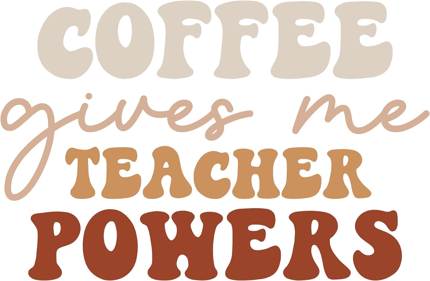 Inspirational Quote "Coffee Gives Me Teacher Powers" Motivational Sticker Vinyl Decal Motivation Stickers- 5" Vinyl Sticker Waterproof