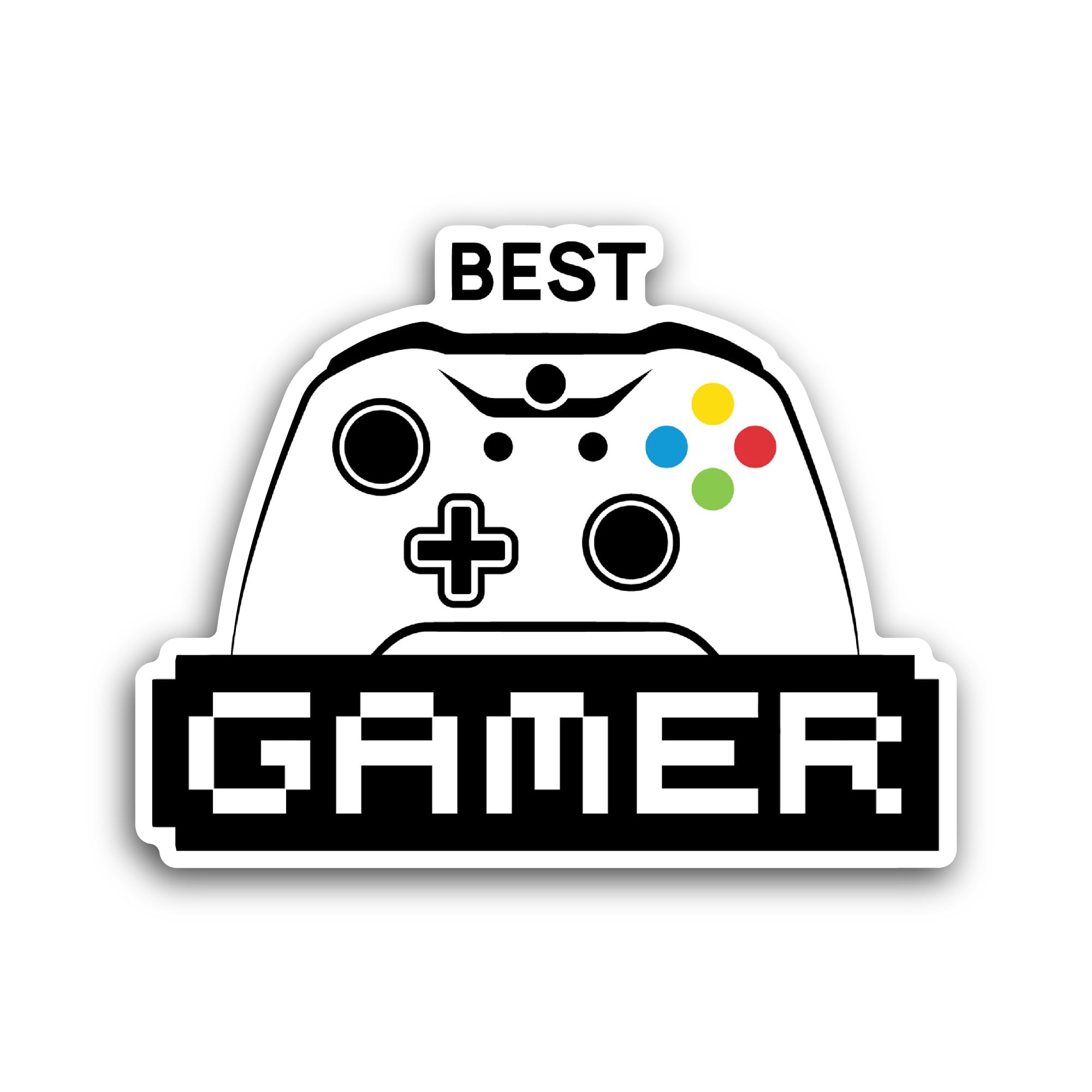 2 (Pieces) 3" and 5" Best Gamer Sticker, Waterproof Vinyl Decals for Many Purpose Like Cars, Trucks,