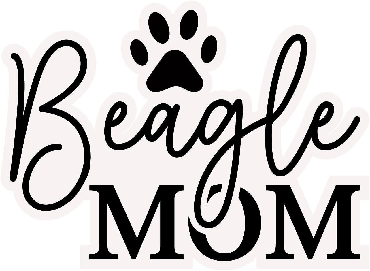 Inspirational Quote "Dog Beagle Mom" Motivational Sticker Vinyl Decal Motivation Stickers- 5" Vinyl Sticker Waterproof
