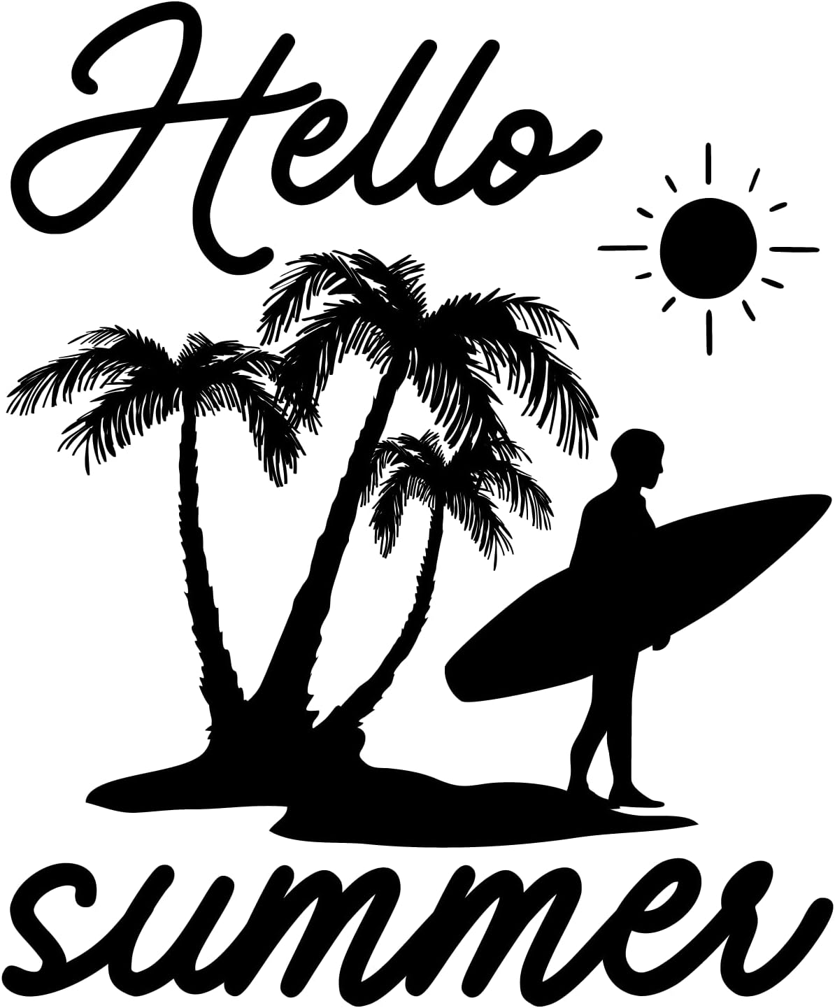Inspirational Quote "Hello Summer" Motivational Sticker Vinyl Decal Motivation Stickers- 5" Vinyl Sticker Waterproof