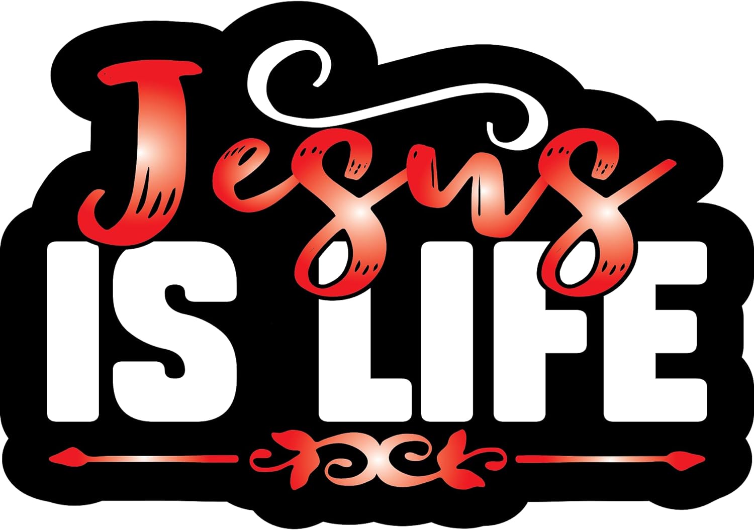 Inspirational Quote "Jesus is Life'" Motivational Sticker Vinyl Decal Motivation Stickers- 5" Vinyl Sticker Waterproof