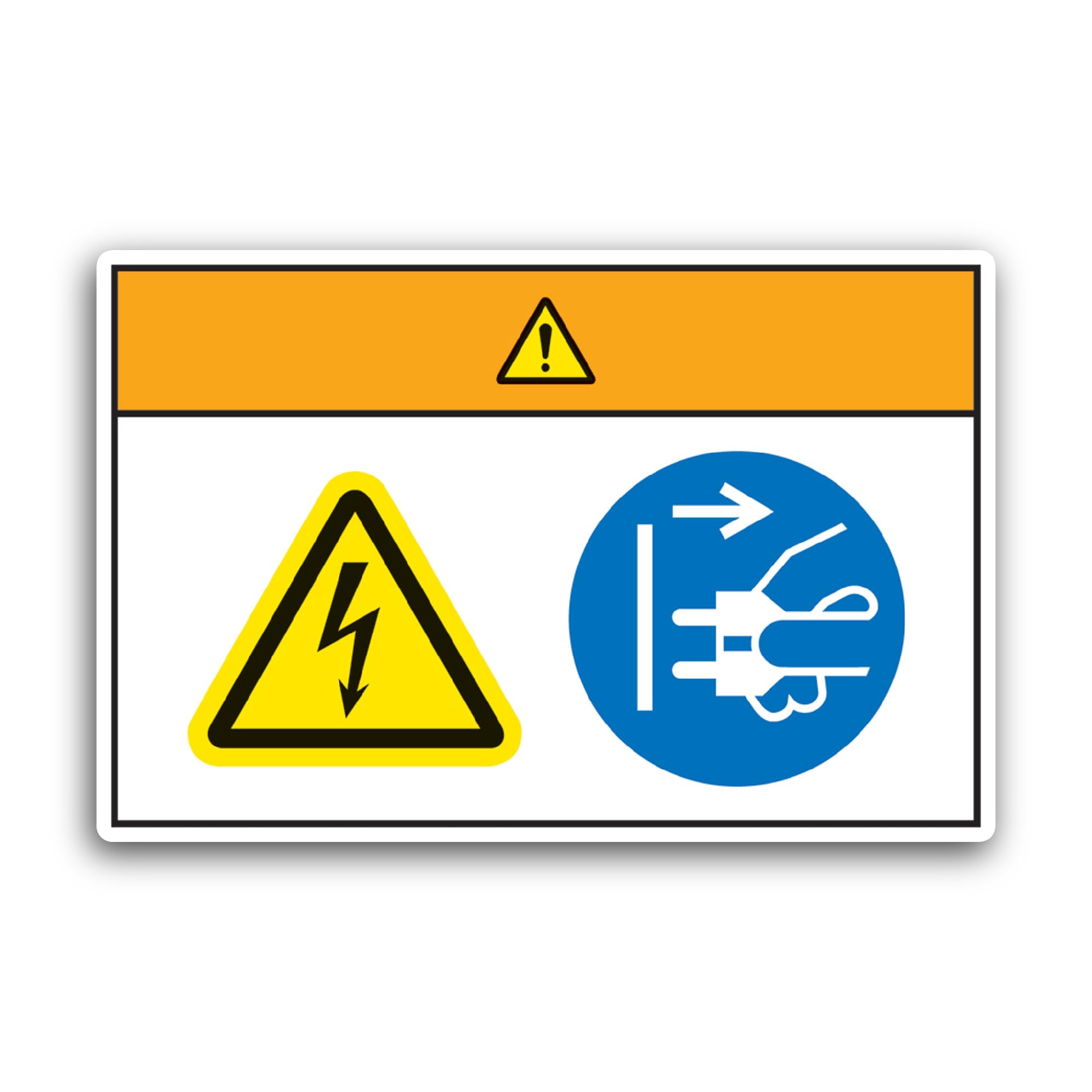 2 (Pieces) 3" and 5" Caution Electric Shock Hazard Symbol Sticker, Waterproof Vinyl Decals for Many