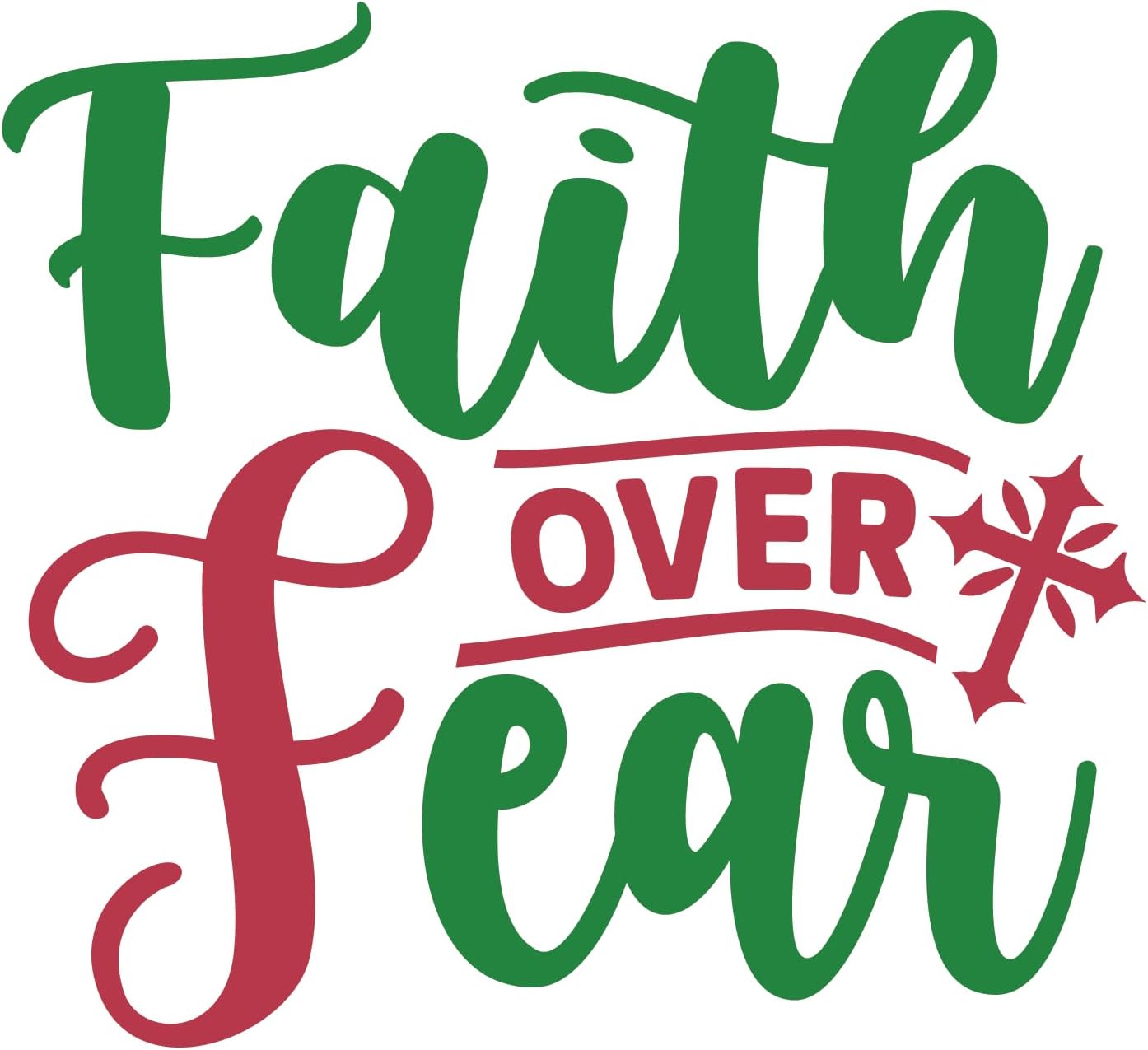 Inspirational Quote "Faith Over Fear." Motivational Sticker Vinyl Decal Motivation Stickers- 5" Vinyl Sticker Waterproof