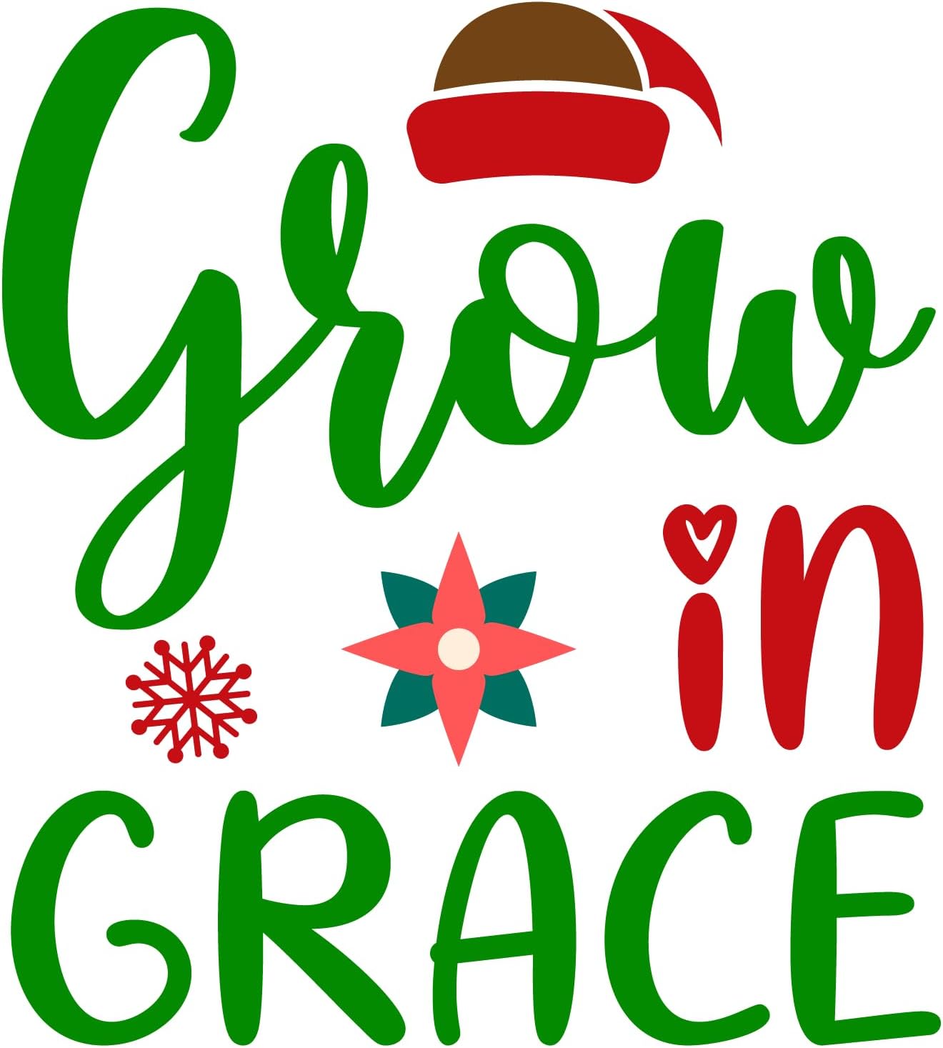 Inspirational Quote "Grow in Grace Great Sticker" Motivational Sticker Vinyl Decal Motivation Stickers- 5" Vinyl Sticker Waterproof