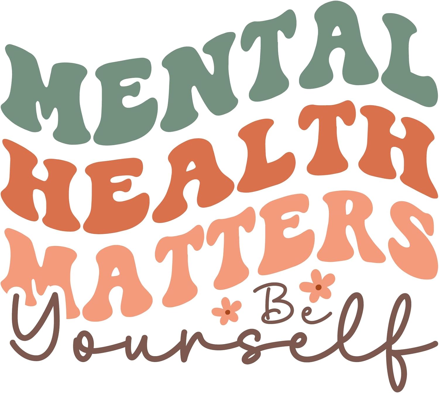 Inspirational Quote "Mental Health Matters Be Yourself" Motivational Sticker Vinyl Decal Motivation Stickers- 5" Vinyl Sticker Waterproof