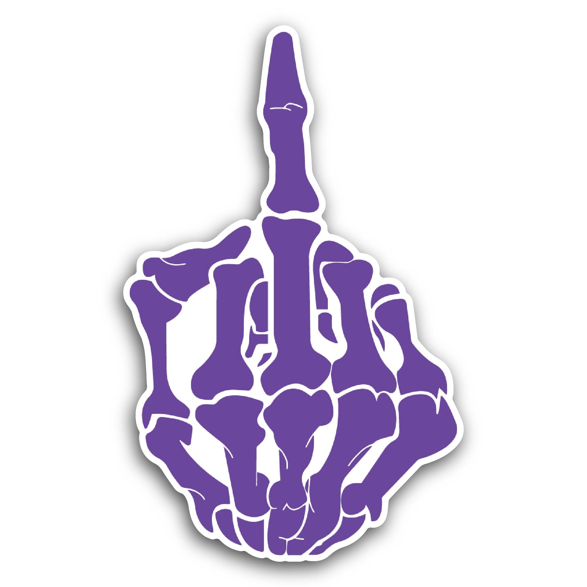 2 (Pieces) 3" and 5" Purple Skeleton Hand Sticker, Waterproof Vinyl Decals for Many Purpose Like Car