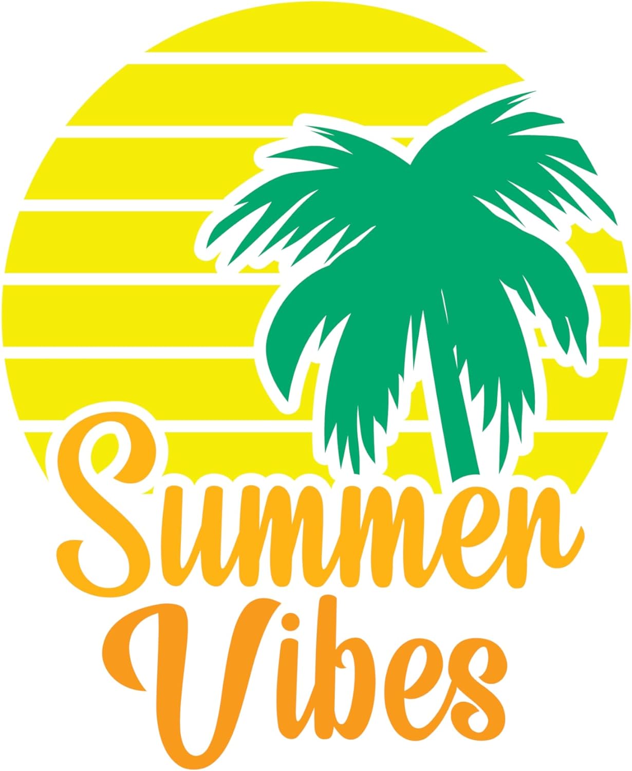 Inspirational Quote "Summer Vibes" Motivational Sticker Vinyl Decal Motivation Stickers- 5" Vinyl Sticker Waterproof