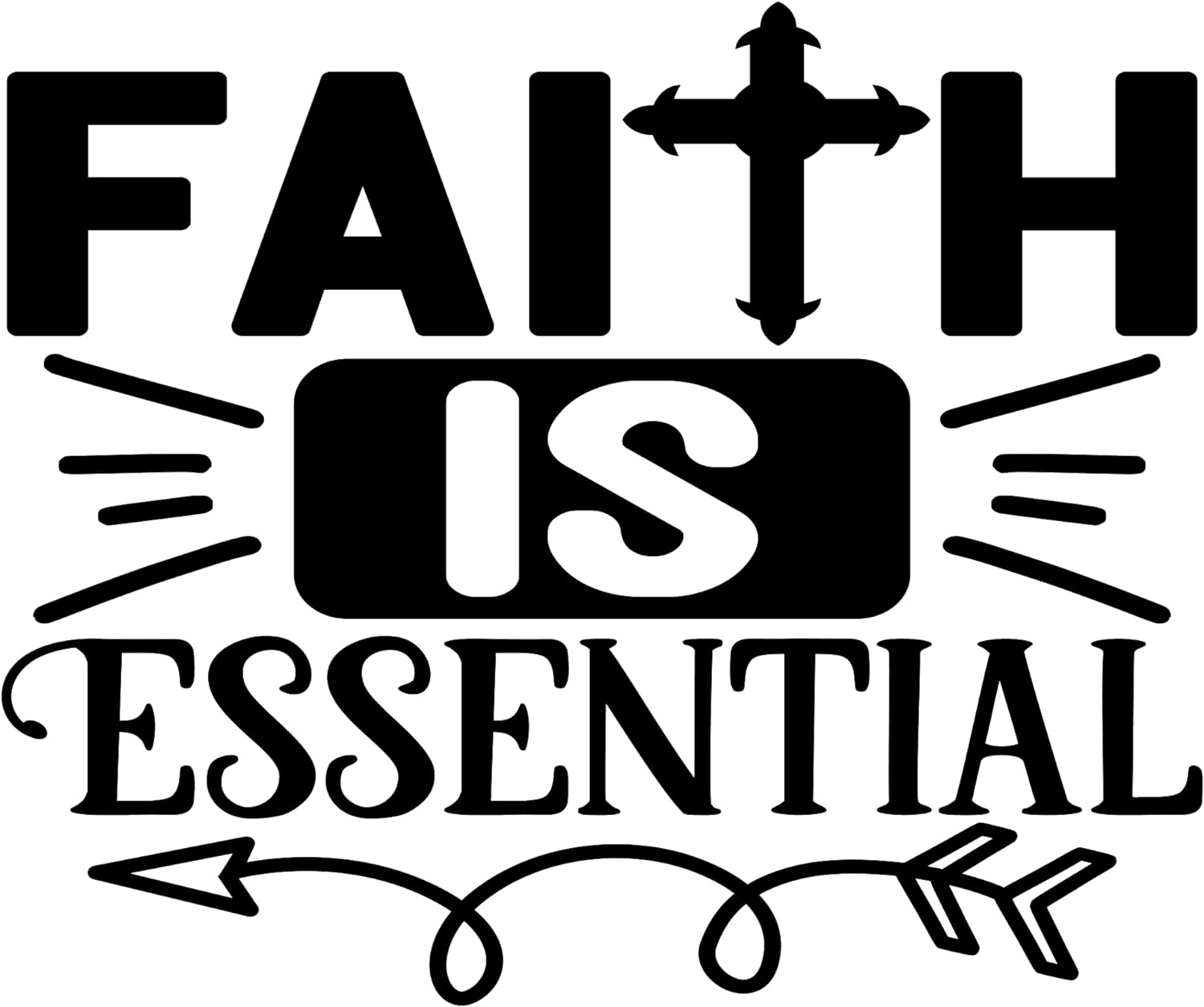 Inspirational Quote "Faith is Essential, Pretty Gift Sticker" Motivational Sticker Vinyl Decal Motivation Stickers- 5" Vinyl Sticker Waterproof