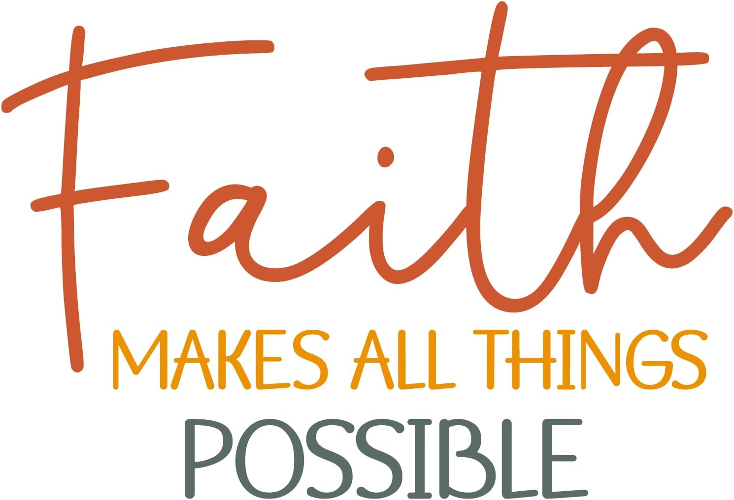 Inspirational Quote "Faith Makes All Things Possible" Motivational Sticker Vinyl Decal Motivation Stickers- 5" Vinyl Sticker Waterproof