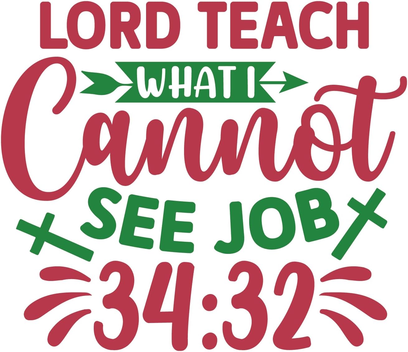 Inspirational Quote "Lord Teach What I Cannot See Job 34:32" Motivational Sticker Vinyl Decal Motivation Stickers- 5" Vinyl Sticker Waterproof