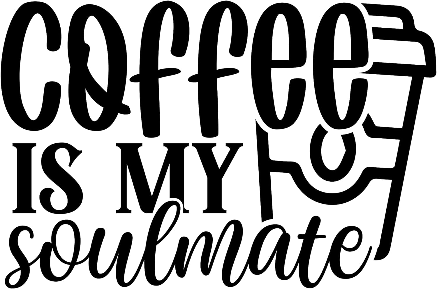 Inspirational Quote "I Love You A Latte" Motivational Sticker Vinyl Decal Motivation Stickers- 5" Vinyl Sticker Waterproof