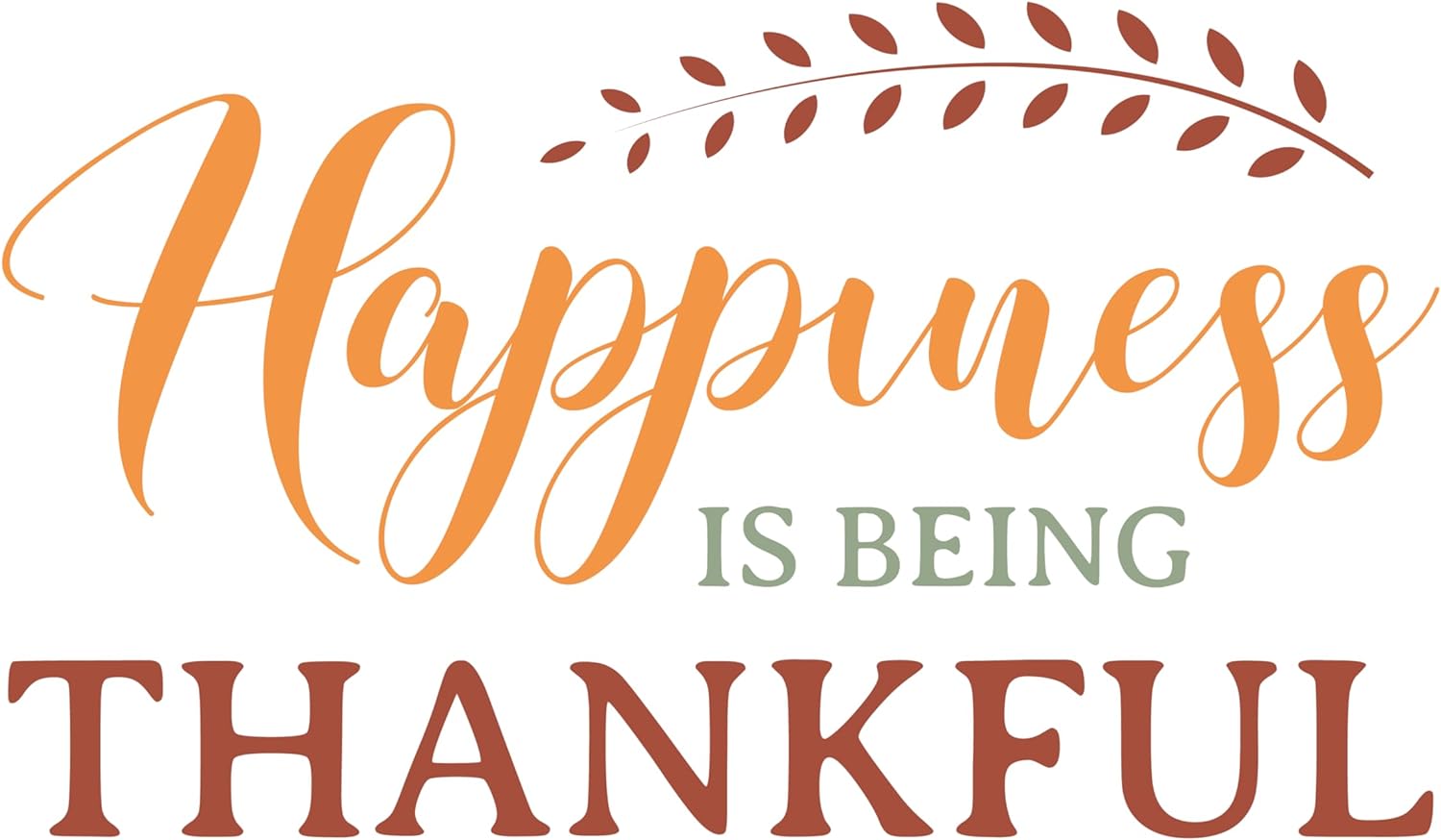 Inspirational Quote Happiness Is Being Thankful Motivational Sticker Vinyl Decal Motivation Stickers- 5" Vinyl Sticker Waterproof