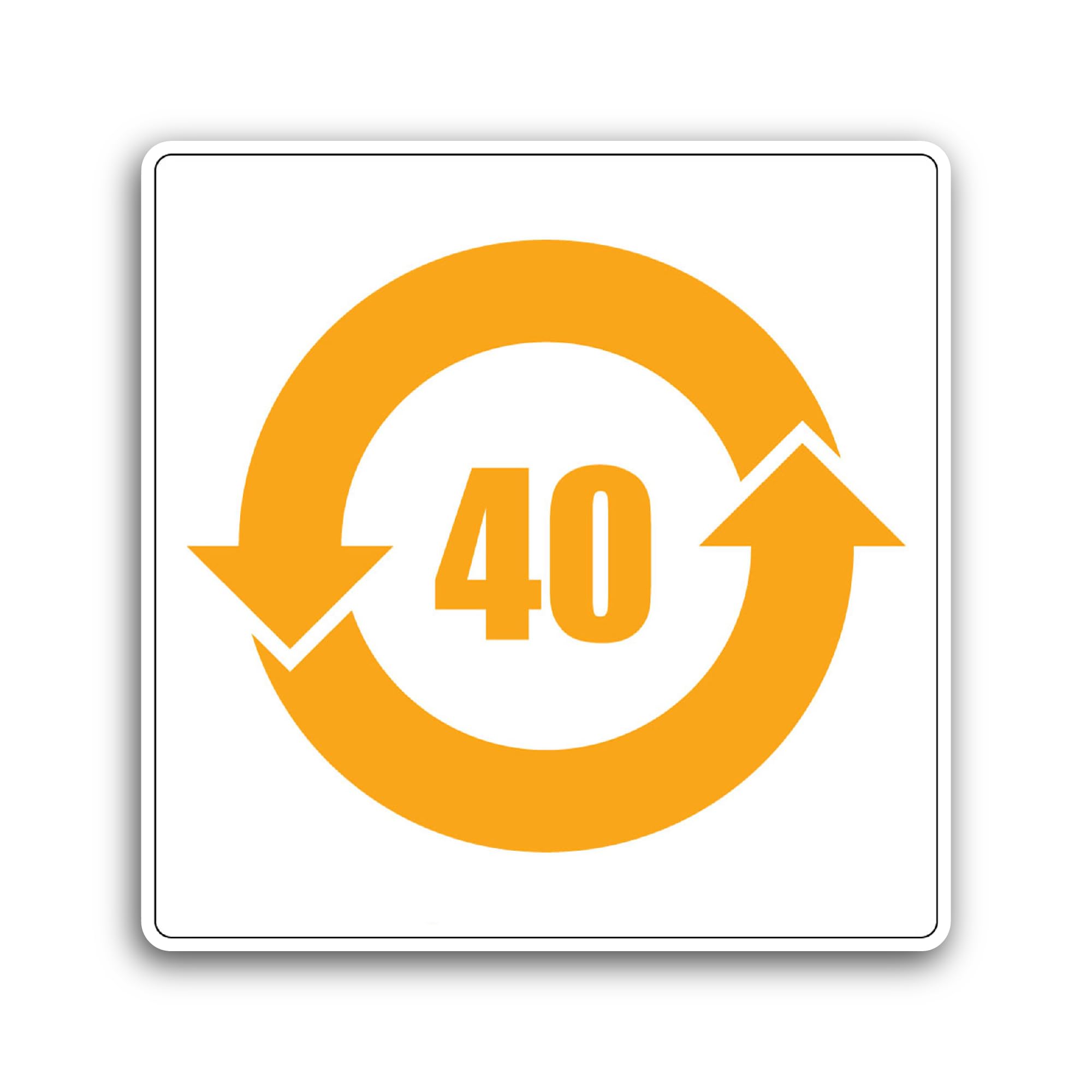 2 (Pieces) 3" and 5" 40 RoHS Sticker, Waterproof Vinyl Decals for Many Purpose Like Cars, Trucks, La