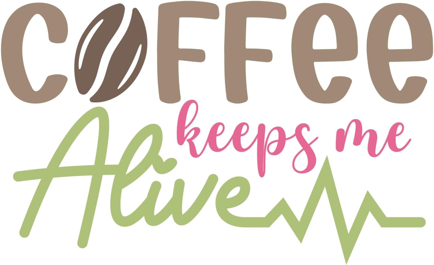 Inspirational Quote "Coffee Keeps Me Alive" Motivational Sticker Vinyl Decal Motivation Stickers- 5" Vinyl Sticker Waterproof