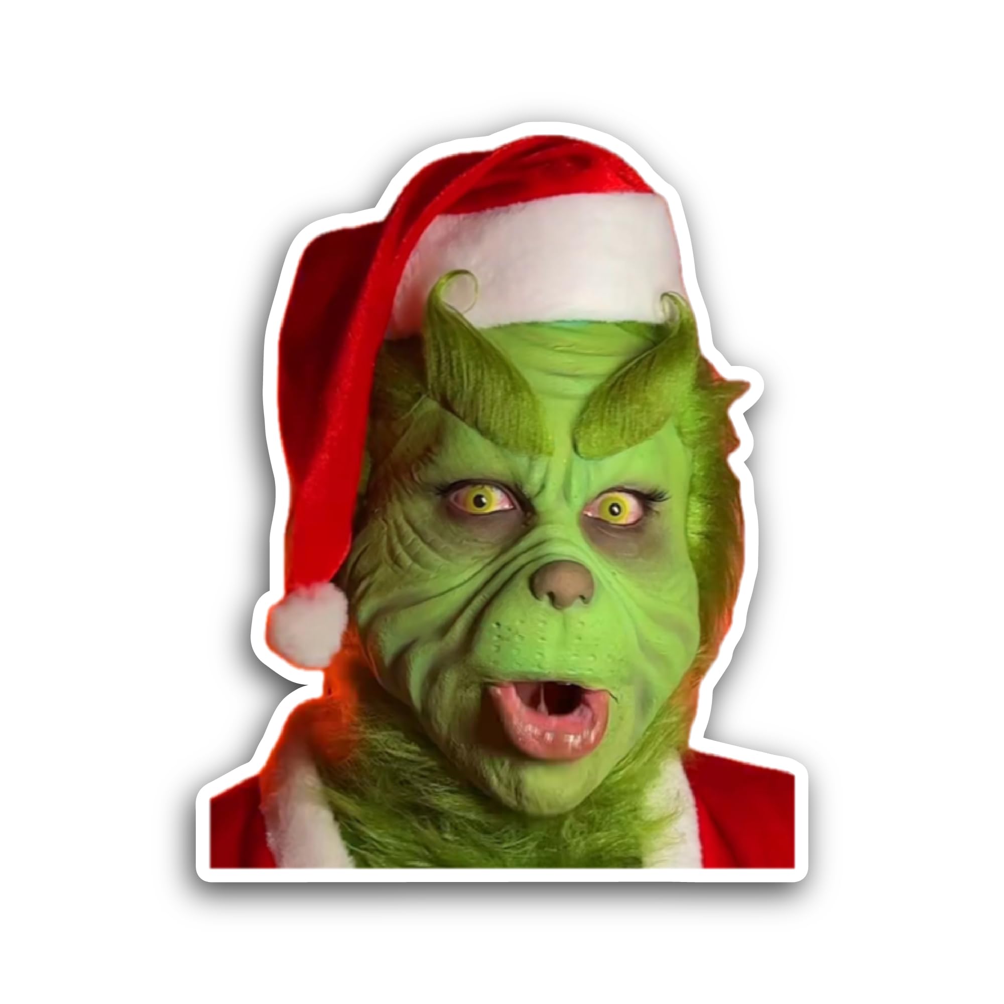 2 (Pieces) 3" and 5" Grinch Santa Sticker, Waterproof Vinyl Decals for Many Purpose Like Cars, Truck