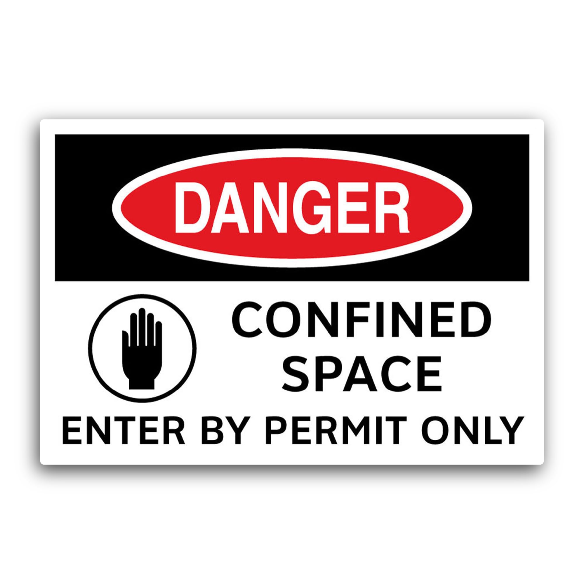 2 (Pieces) 3" and 5" C0nfined Space Sign Sticker, Waterproof Vinyl Decals for Many Purpose Like Cars