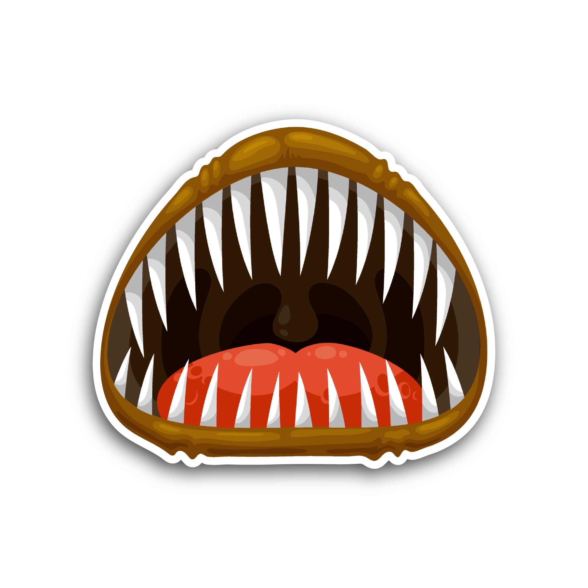 2 (Pieces) 3" and 5" Monster Mouth, Waterproof Vinyl Decals for Many Purpose Like Cars, Trucks, Lapt