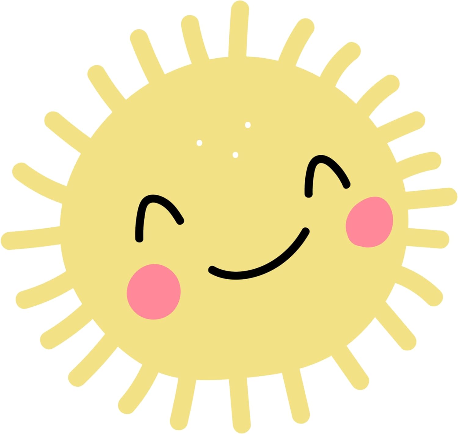 Inspirational Quote "Cute Sun. Sunshine Emoji" Motivational Sticker Vinyl Decal Motivation Stickers- 5" Vinyl Sticker Waterproof