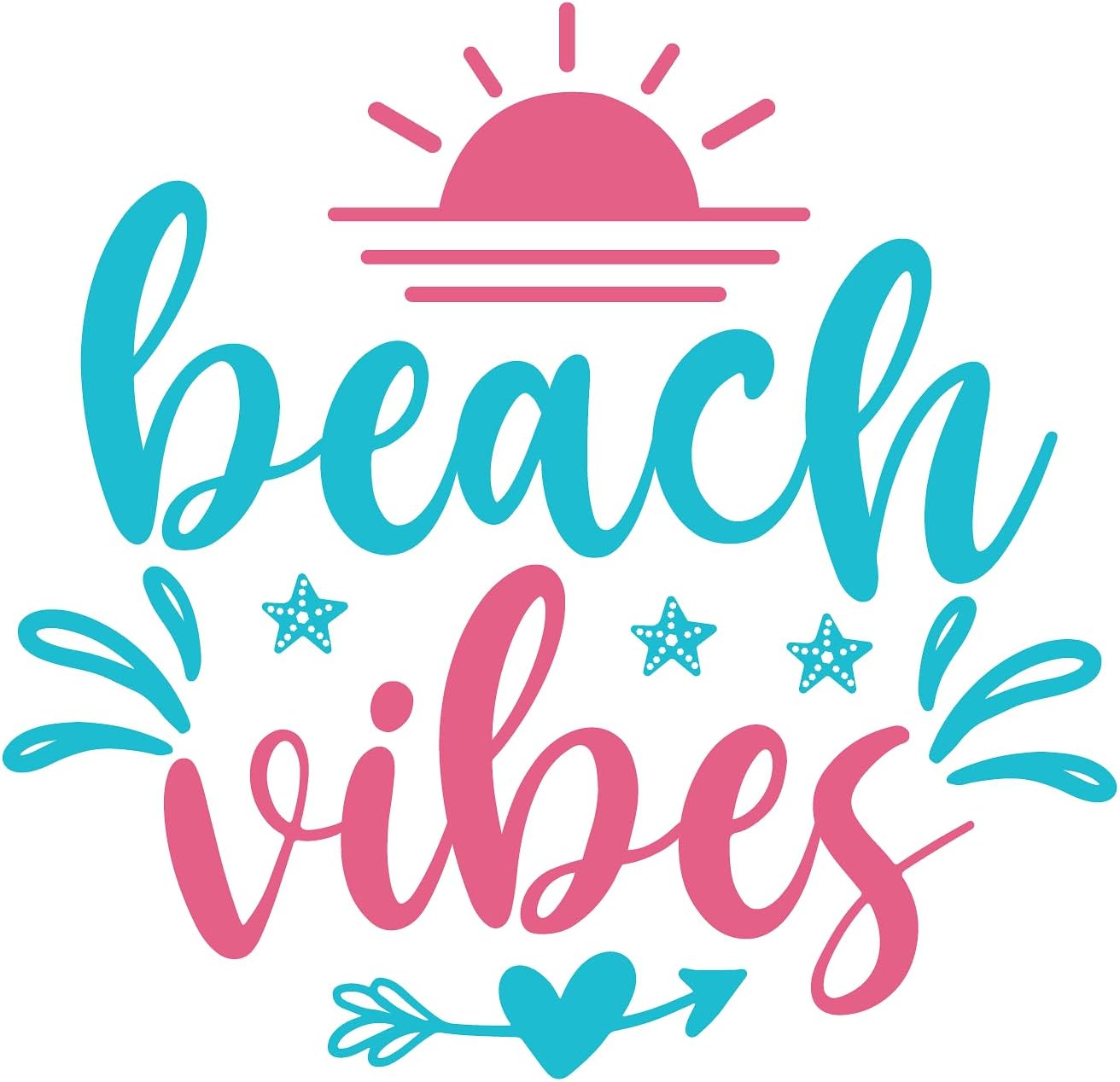 Inspirational Quote "Beach Vibes" Motivational Sticker Vinyl Decal Motivation Stickers- 5" Vinyl Sticker Waterproof