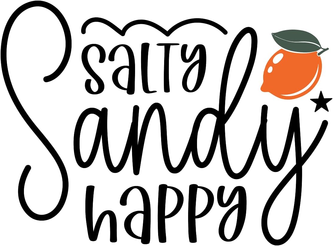 Inspirational Quote "Salty Sandy Happy" Motivational Sticker Vinyl Decal Motivation Stickers- 5" Vinyl Sticker Waterproof