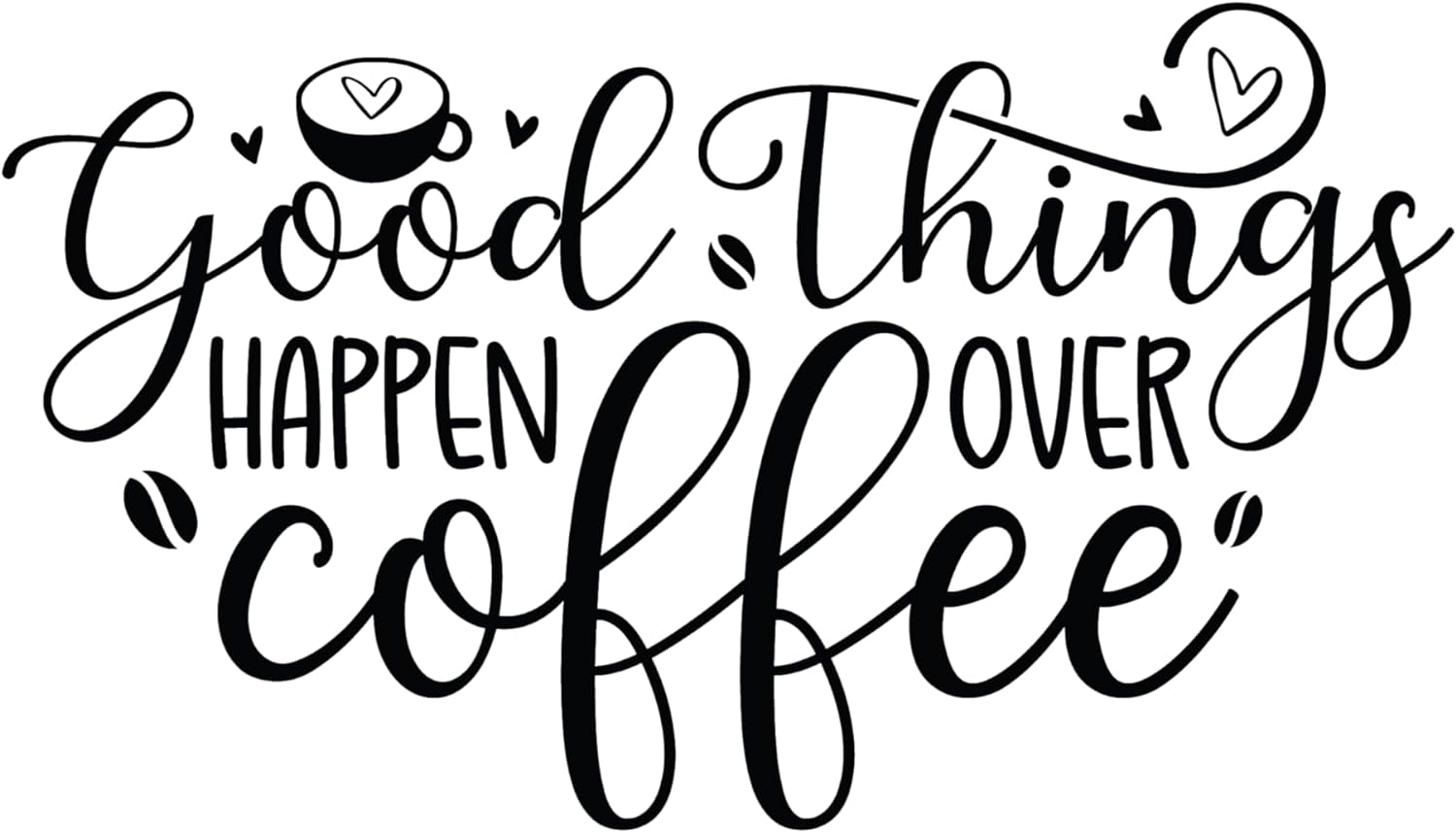 Inspirational Quote "Good Things Happen Over Coffee" Motivational Sticker Vinyl Decal Motivation Stickers- 5" Vinyl Sticker Waterproof