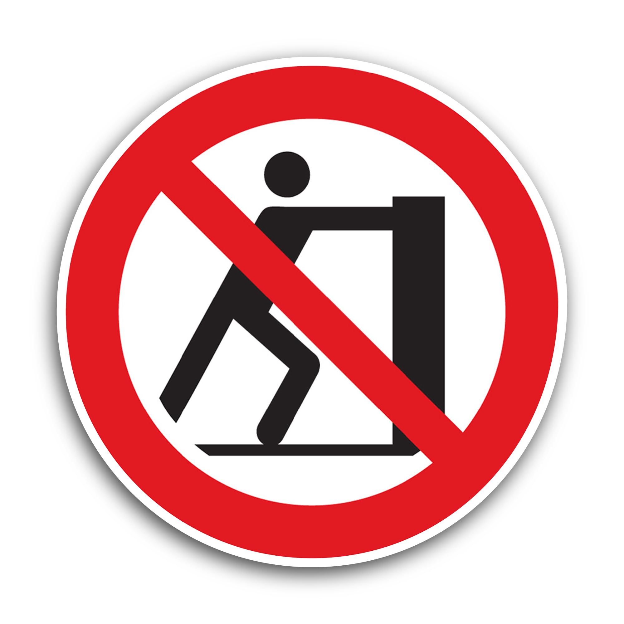 2 (Pieces) 3" and 5" No Pushing Sign Sticker, Waterproof Vinyl Decals for Many Purpose Like Cars, Tr