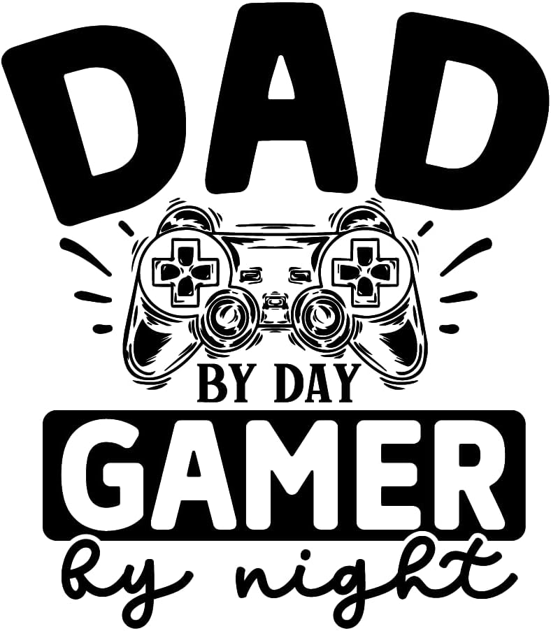 Inspirational Quote "Dad by Day Gamer by Night, quate Sticker" Motivational Sticker Vinyl Decal Motivation Stickers- 5" Vinyl Sticker Waterproof