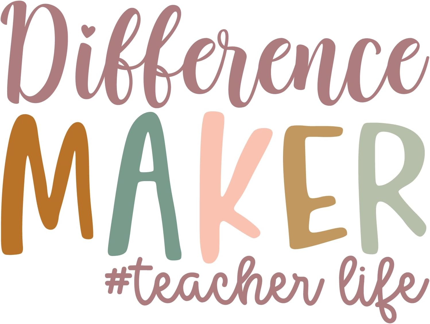 Inspirational Quote "Difference Maker #Teacher Life" Motivational Sticker Vinyl Decal Motivation Stickers- 5" Vinyl Sticker Waterproof