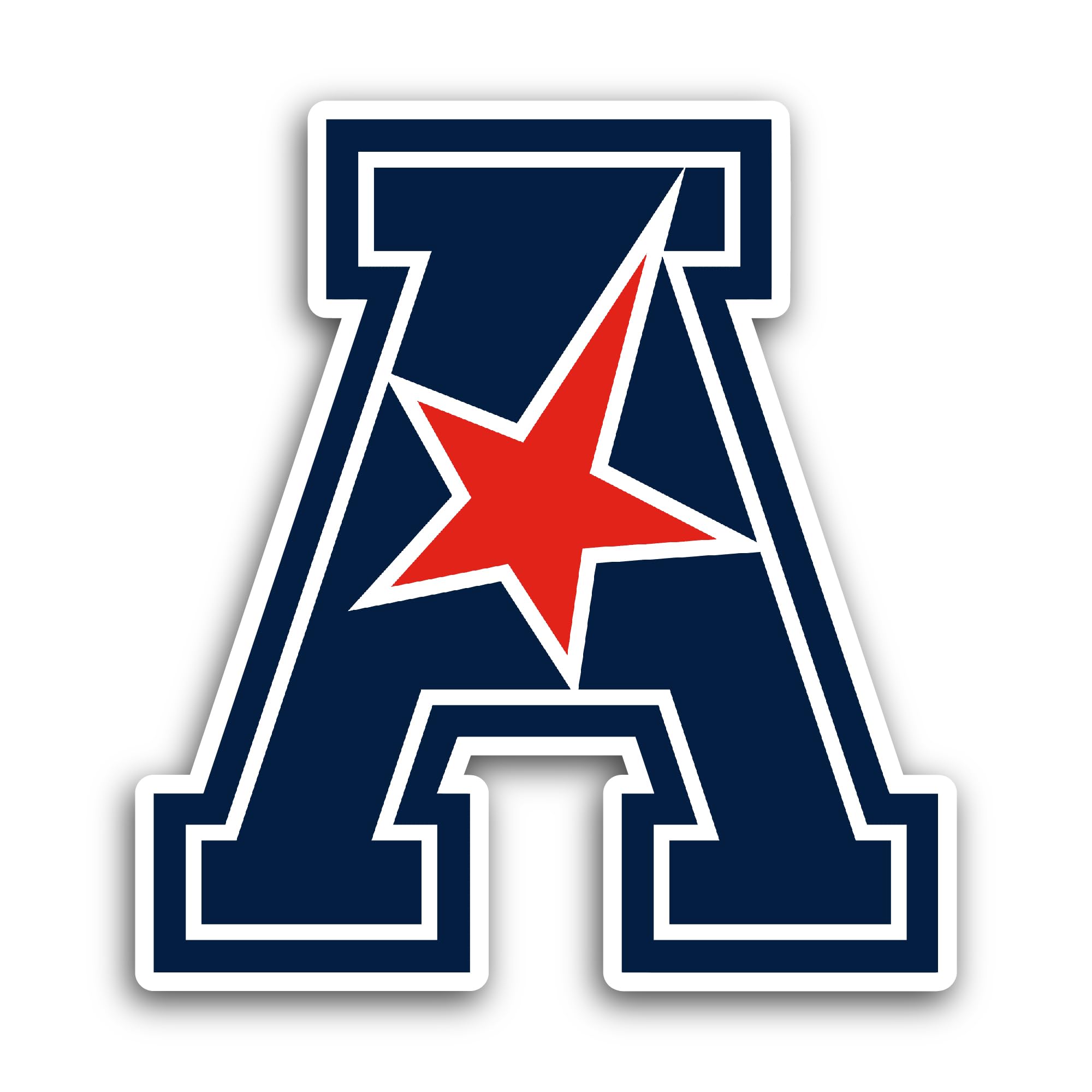 2 (Pieces) 3" and 5" American Athletic C0nference Sticker, Waterproof Vinyl Decals for Many Purpose