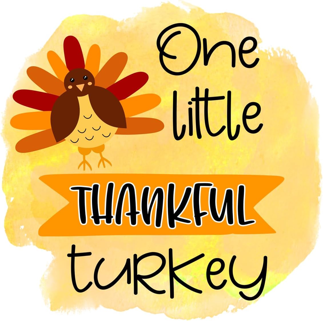 Inspirational Quote One Little Thankful Turkey Motivational Sticker Vinyl Decal Motivation Stickers- 5" Vinyl Sticker Waterproof