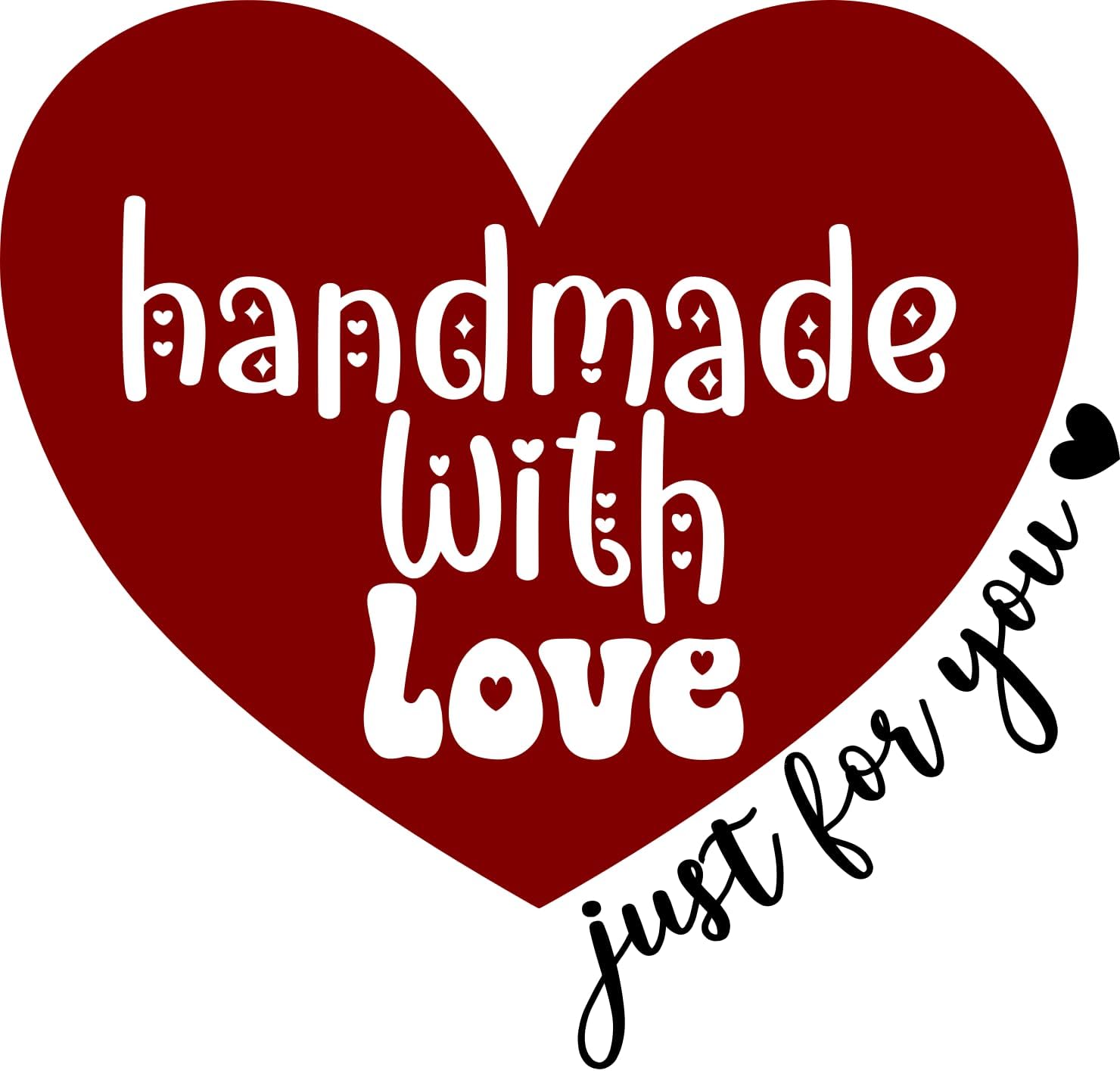 Inspirational Quote Handmade with Love Just for You by Heart Motivational Sticker Vinyl Decal Motivation Stickers- 5" Vinyl Sticker Waterproof
