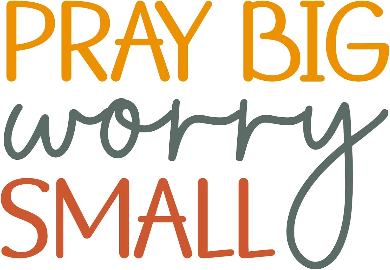 Inspirational Quote "Pray Big Worry Small" Motivational Sticker Vinyl Decal Motivation Stickers- 5" Vinyl Sticker Waterproof