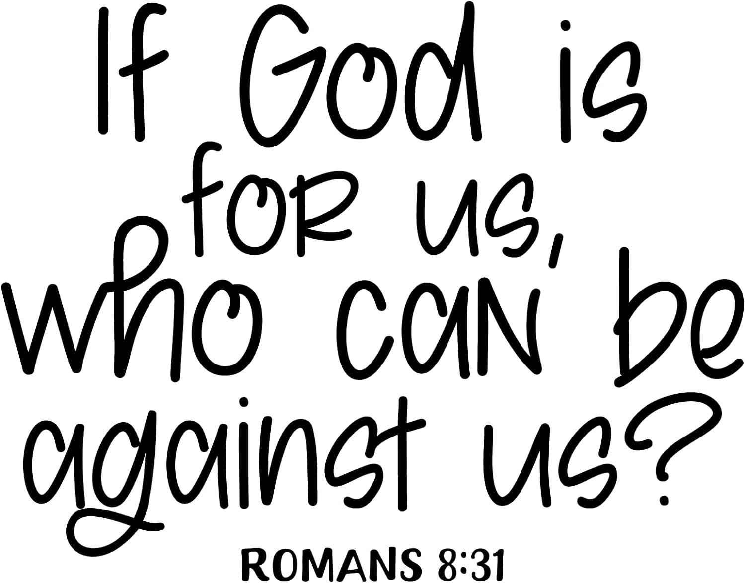 Inspirational Quote "If God is For Us, Who Can Be Against Us ? ROMANS 8 : 31 Sticker" Motivational Sticker Vinyl Decal Motivation Stickers- 5" Vinyl Sticker Waterproof