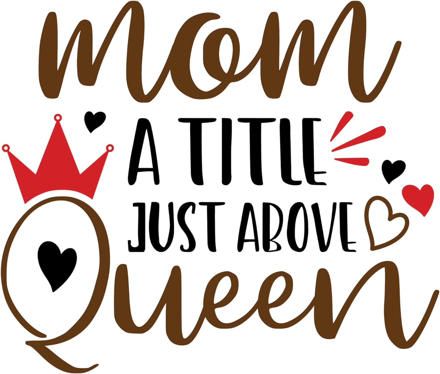 Inspirational Quote "Mom a Little just Above Queen" Motivational Sticker Vinyl Decal Motivation Stickers- 5" Vinyl Sticker Waterproof