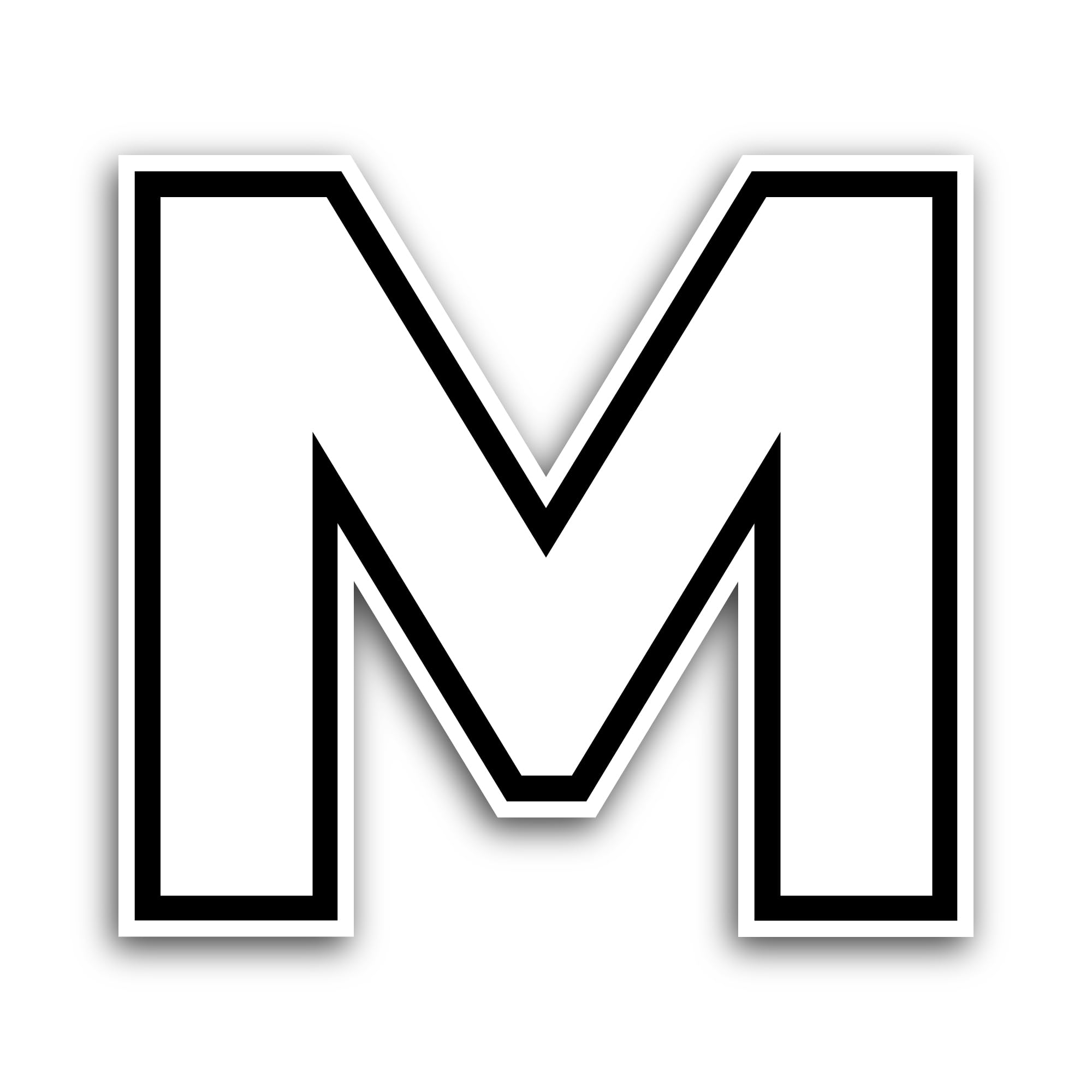 2 (Pieces) 3" and 5" Letter M Sticker, Waterproof Vinyl Decals for Many Purpose Like Cars, Trucks, L