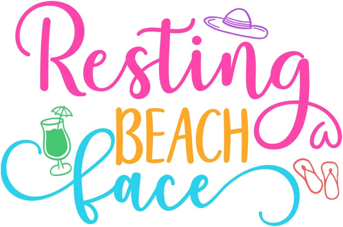 Inspirational Quote "Resting Beach Face" Motivational Sticker Vinyl Decal Motivation Stickers- 5" Vinyl Sticker Waterproof