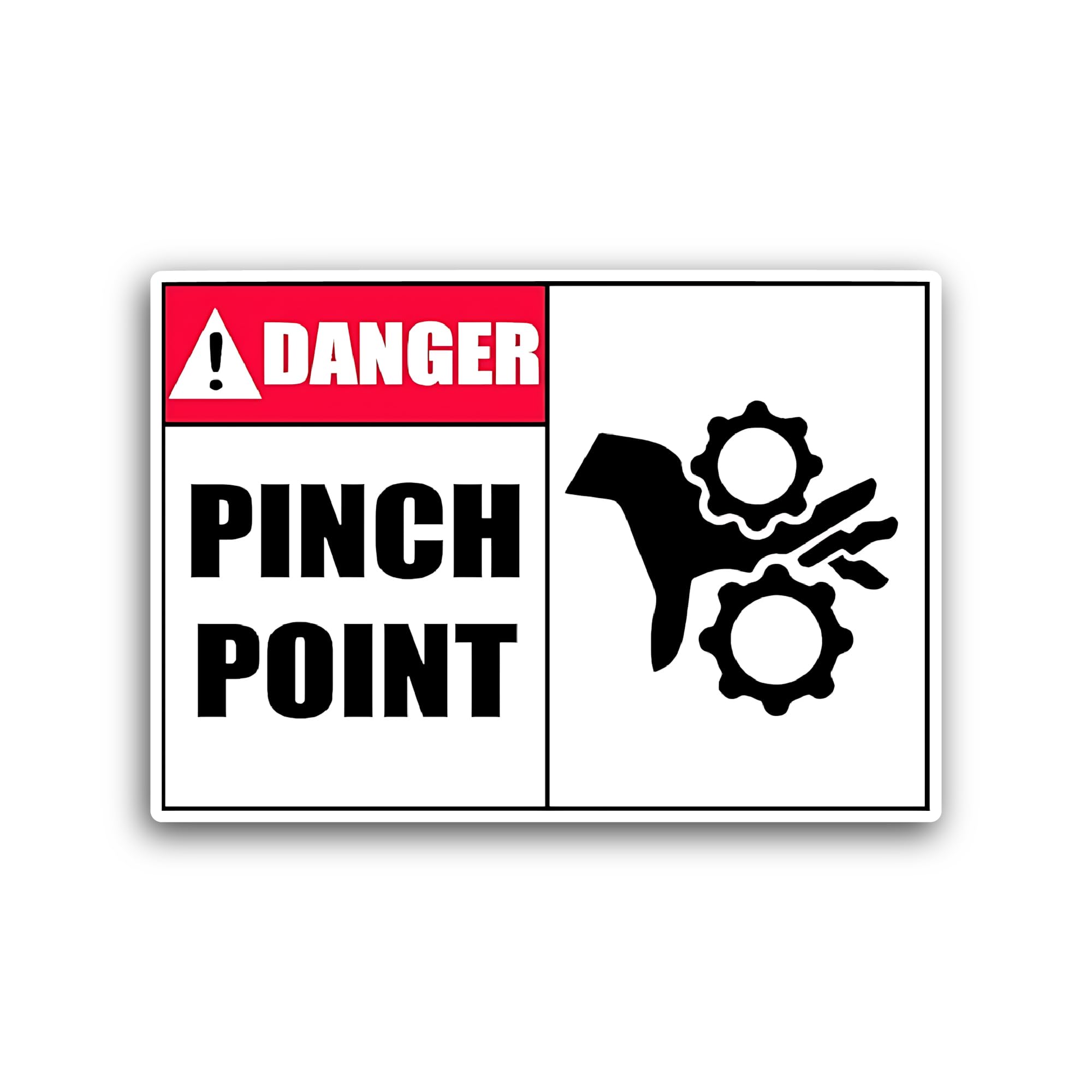 2 (Pieces) 3" and 5" Danger Pinch Point Sticker, Waterproof Vinyl Decals for Many Purpose Like Cars,