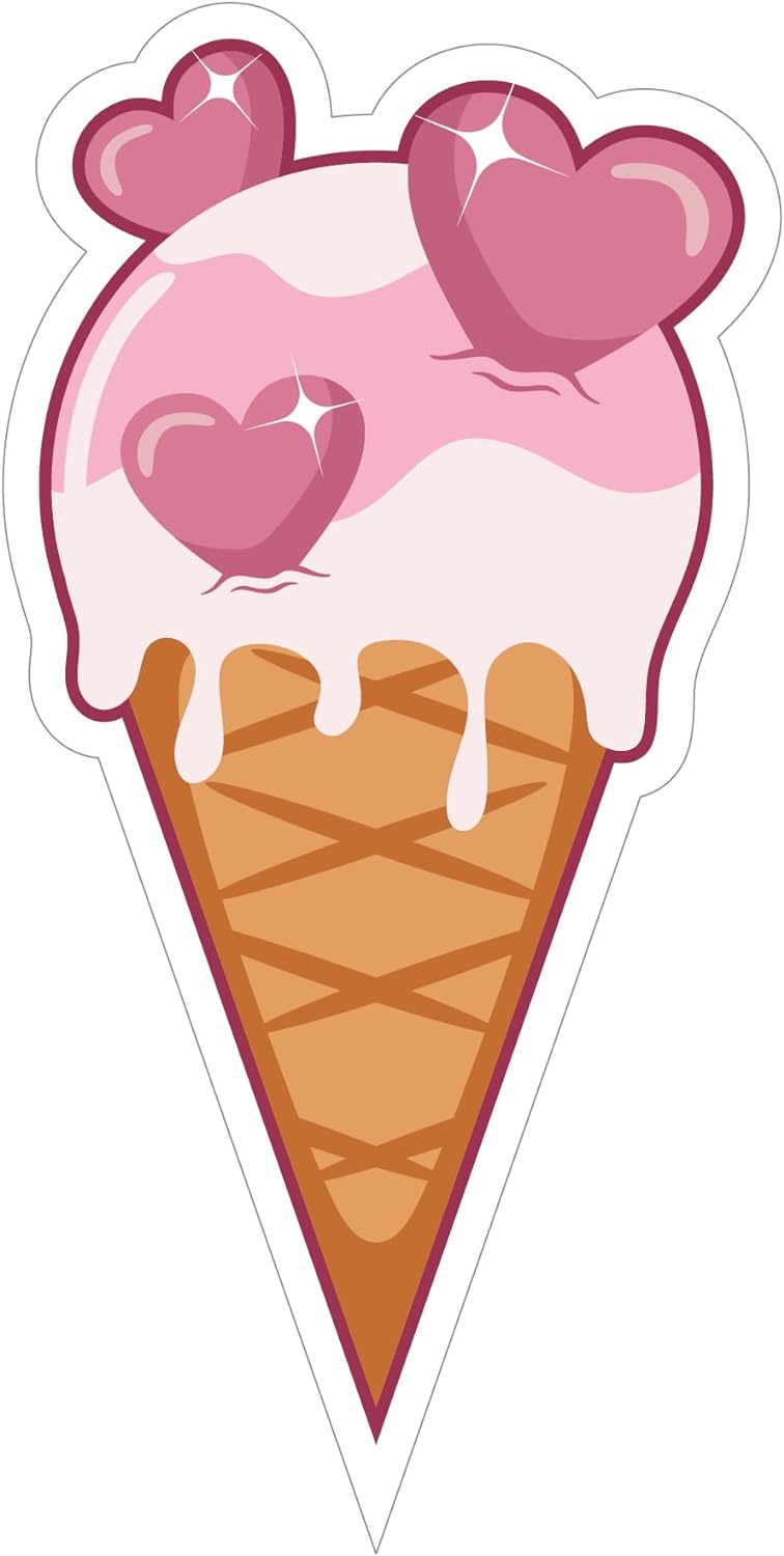 Inspirational Quote Ice Cream with Heart Motivational Sticker Vinyl Decal Motivation Stickers- 5" Vinyl Sticker Waterproof