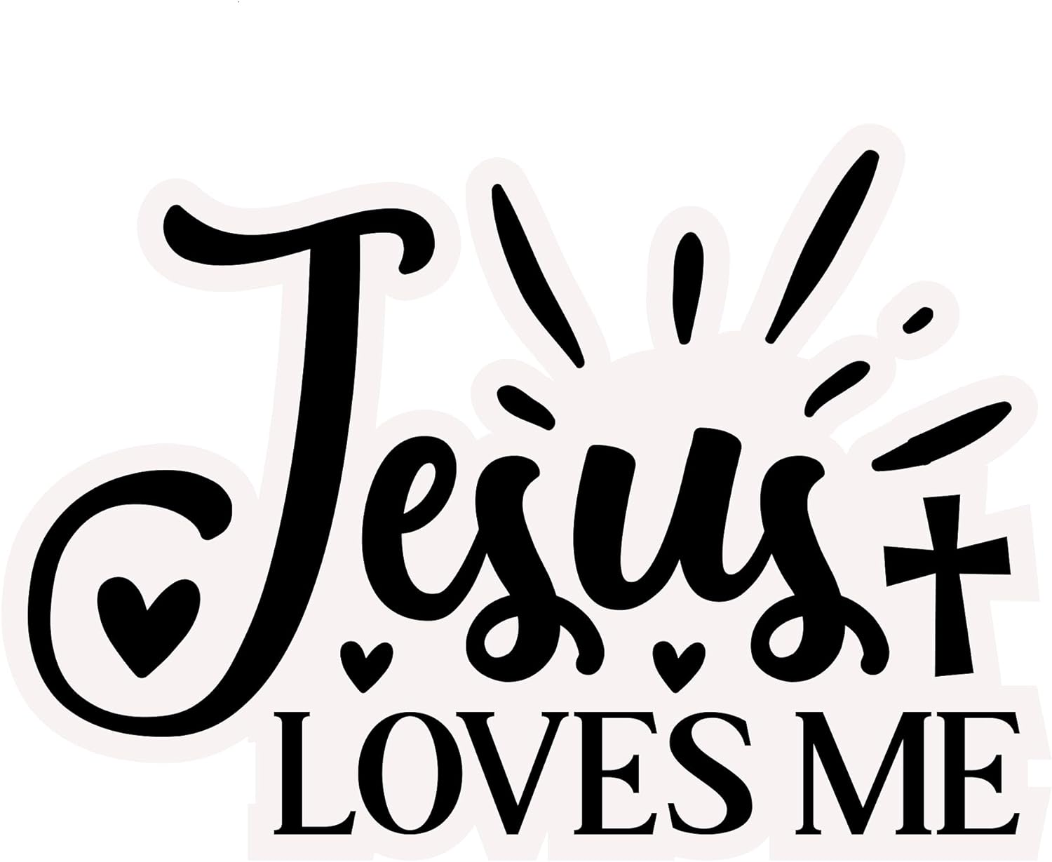 Inspirational Quote "Jesus Loves Me" Motivational Sticker Vinyl Decal Motivation Stickers- 5" Vinyl Sticker Waterproof