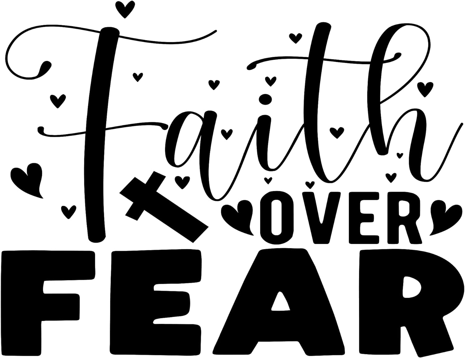 Inspirational Quote "Faith Over Fear, Great Sticker" Motivational Sticker Vinyl Decal Motivation Stickers- 5" Vinyl Sticker Waterproof