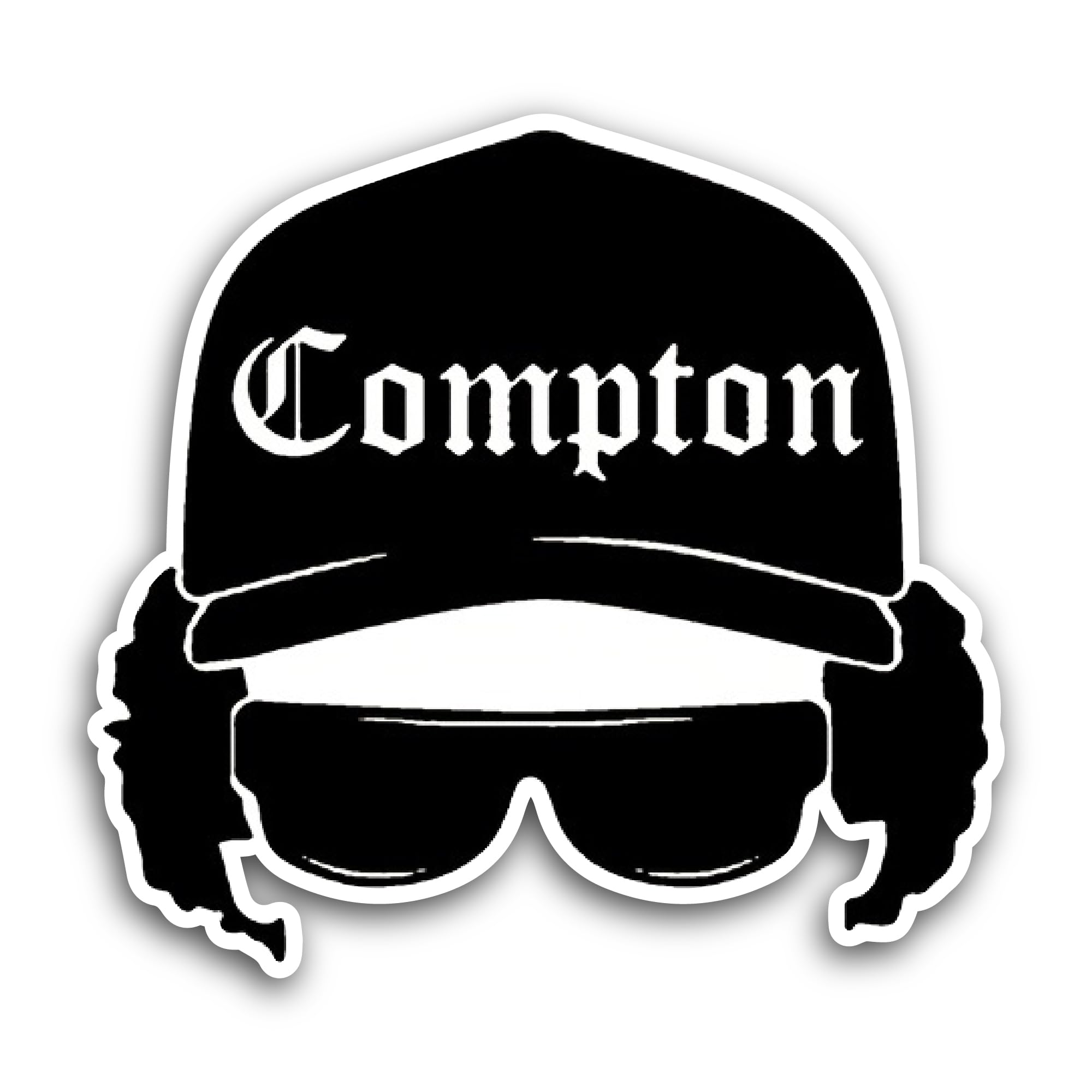 2 (Pieces) 3" and 5" Compton Sticker, Waterproof Vinyl Decals for Many Purpose Like Cars, Trucks, La