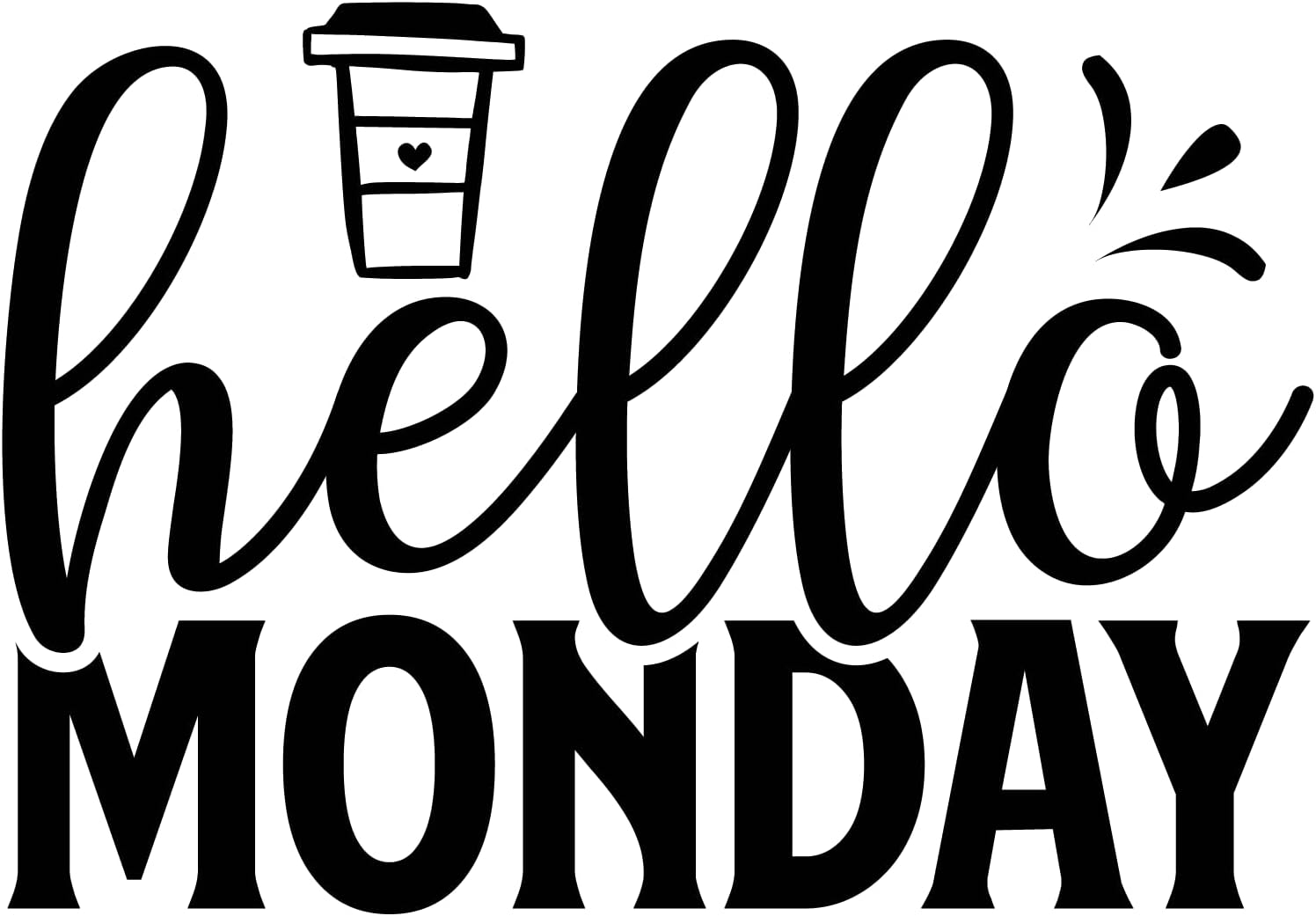 Inspirational Quote "Hello Monday" Motivational Sticker Vinyl Decal Motivation Stickers- 5" Vinyl Sticker Waterproof
