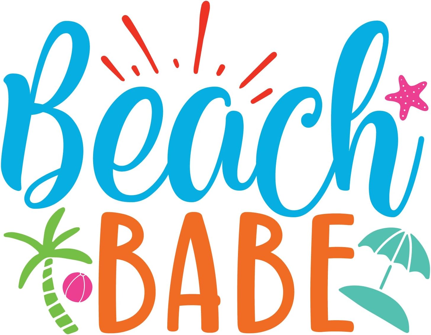 Inspirational Quote "Beach Babe" Motivational Sticker Vinyl Decal Motivation Stickers- 5" Vinyl Sticker Waterproof