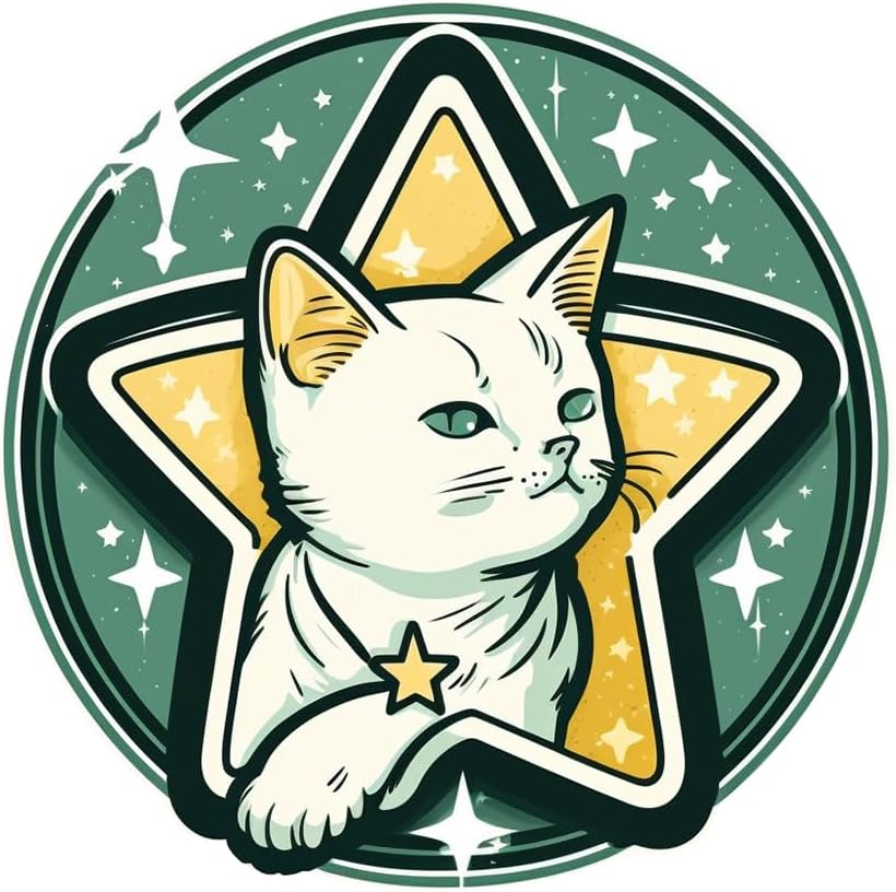 Inspirational Quote "Beautiful Cat in The Star" Motivational Sticker Vinyl Decal Motivation Stickers- 5" Vinyl Sticker Waterproof